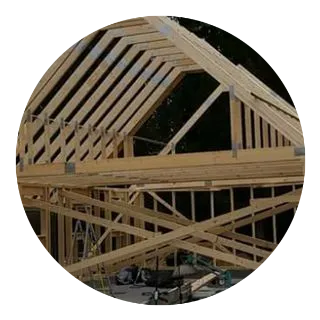 Roof trusses going up on a new build